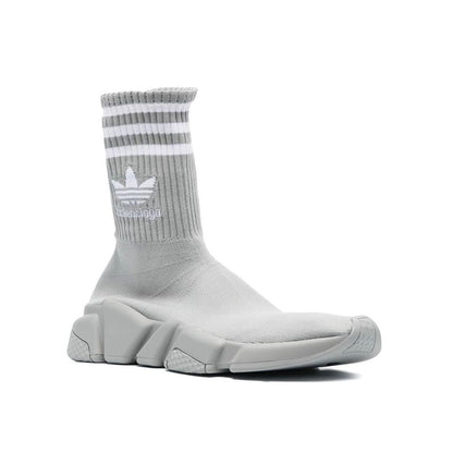 BALENCIAGA X ADIDAS Gray Nylon Athletic Sneakers
