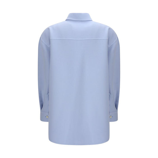 Fabiana Filippi Blue Wool Full-Length Jacket