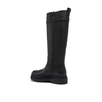 Salvatore Ferragamo Black Calfskin Over The Knee