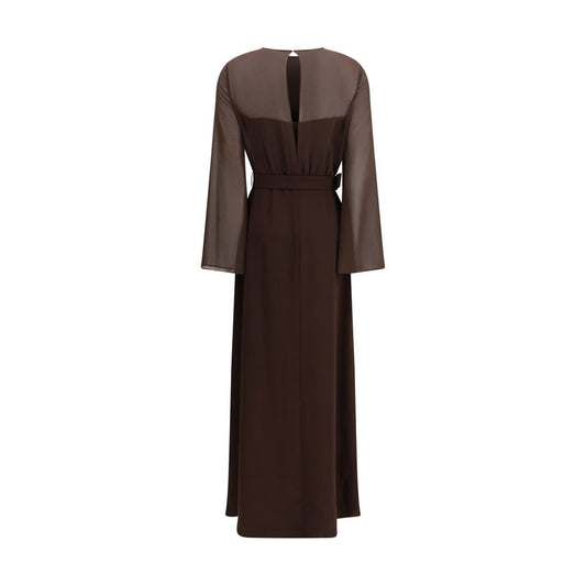 P.A.R.O.S.H. Brown Polyester Casual Dress