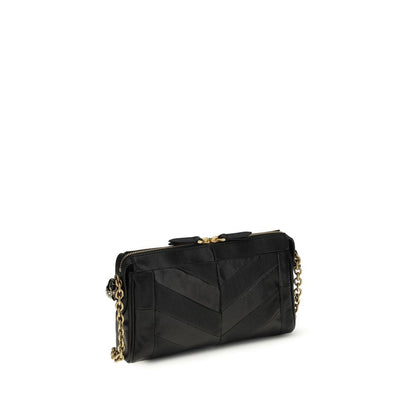 Valentino Garavani Black Calf Leather Bos Taurus Shoulder Bag