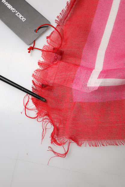 Dolce & Gabbana Pink DG Amore Print Neck Square Shawl 140cm x 140cm Scarf