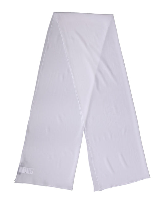 Dolce & Gabbana White Silk Neck Wrap Shawl Stole 200cm x 64cm  Scarf