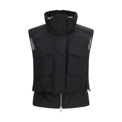 PINKO Black Nylon Sleeveless Jacket