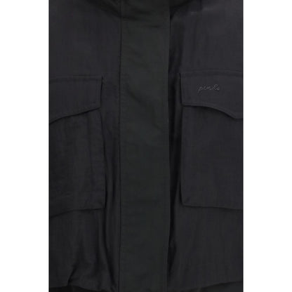 PINKO Black Nylon Sleeveless Jacket