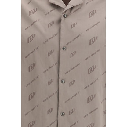 Off-White Beige Viscose Shortsleeve Shirt