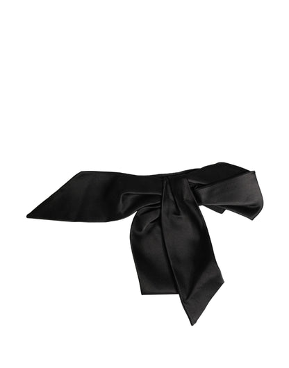 Dolce & Gabbana Black Silk Satin Sash Wide Waist Women Belt