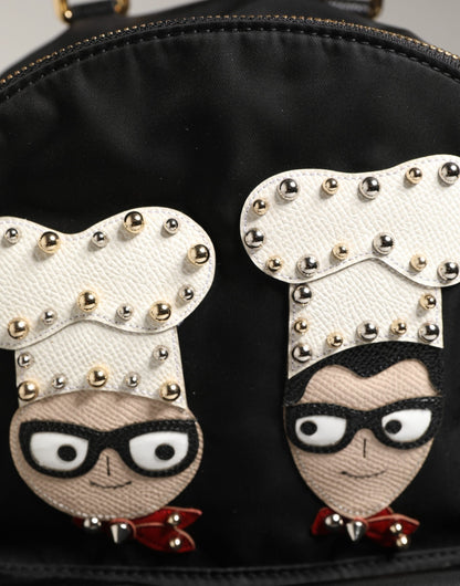 Dolce & Gabbana VULCANO Black Nylon #DGFAMILY Embellished Backpack Bag