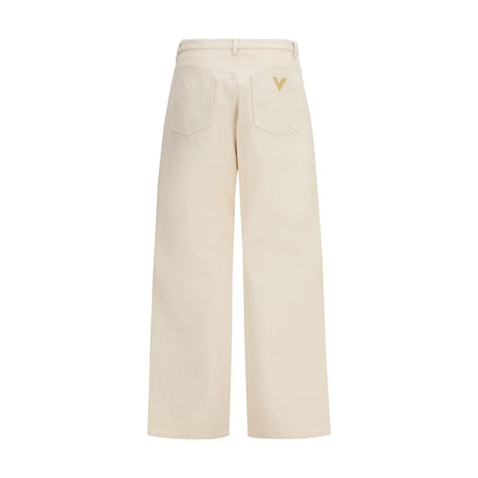 Valentino Garavani Beige Cotton Casual Pants