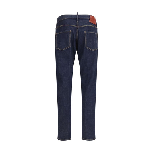 Dsquared² Blue Cotton Straight-Leg Jeans