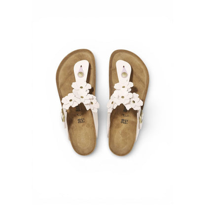 Birkenstock Pink Leather Flat Sandals