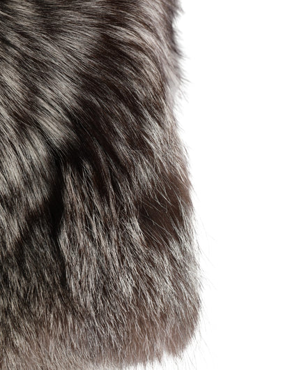 Dolce & Gabbana Brown Faux Fur Whole Head Wrap Capello Hat