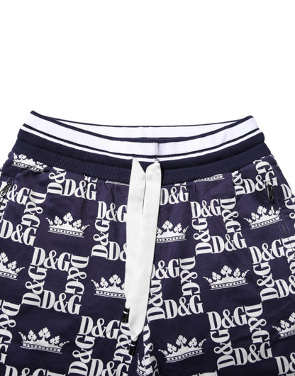 Dolce & Gabbana Blue DG Logo Print Chino Men Bermuda Shorts
