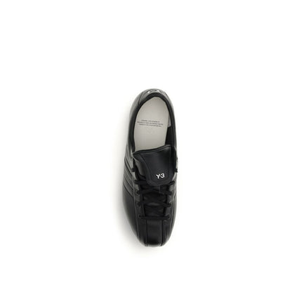 Y-3 Black Calf Leather Bos Taurus Athletic Sneakers