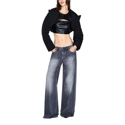 Armani Exchange Gray Cotton Relaxed Fit Jeans