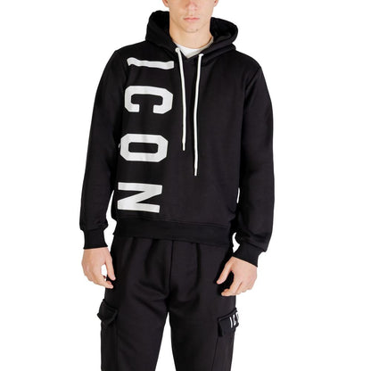 Icon Black Cotton Hoodie