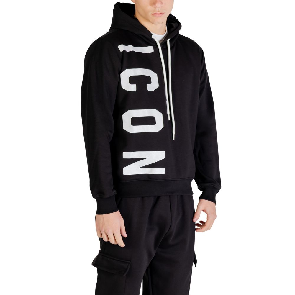 Icon Black Cotton Hoodie