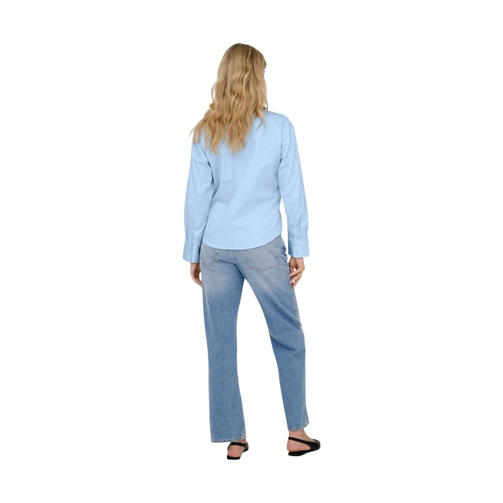 Jacqueline De Yong Blue Cotton Blouse