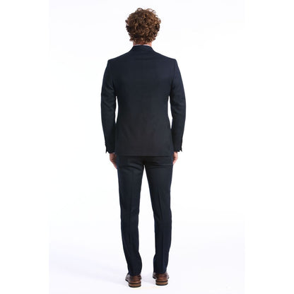 Baldinini Trend Blue Wool Two-Piece Suit
