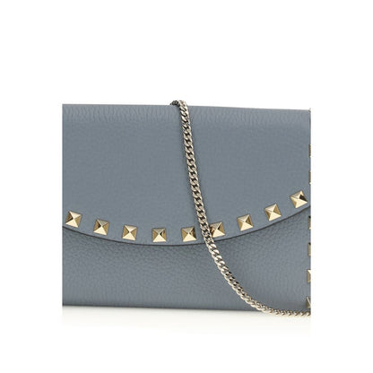 Valentino Garavani Blue Calf Leather Bos Taurus Wallet