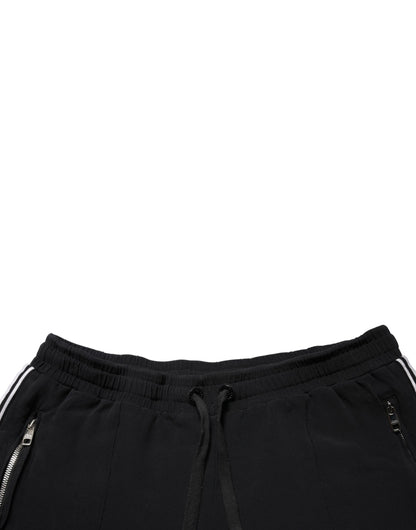 Dolce & Gabbana Black Viscose Mid Waist Cropped Women Pants