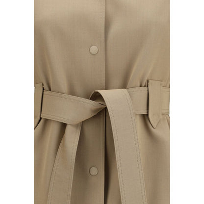 Max Mara Brown Wool Oves Aries Sleeveless Jacket