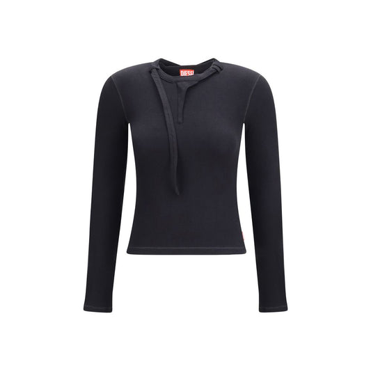 Diesel Black Cotton Long Sleeve T-Shirt