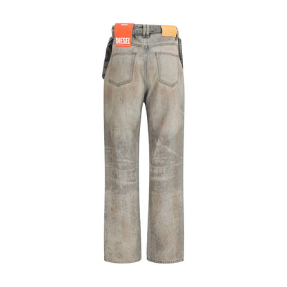 Diesel Gray Cotton Slim Fit Jeans