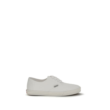 Prada White Cotton Low Top Sneakers