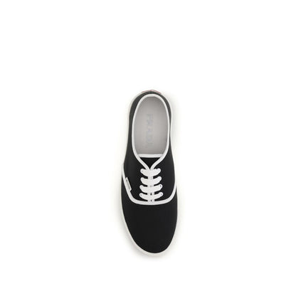 Prada Black Cotton Low Top Sneakers