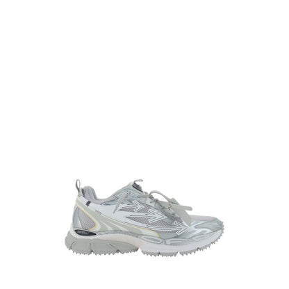 Off-White Gray Polyester Athletic Sneakers