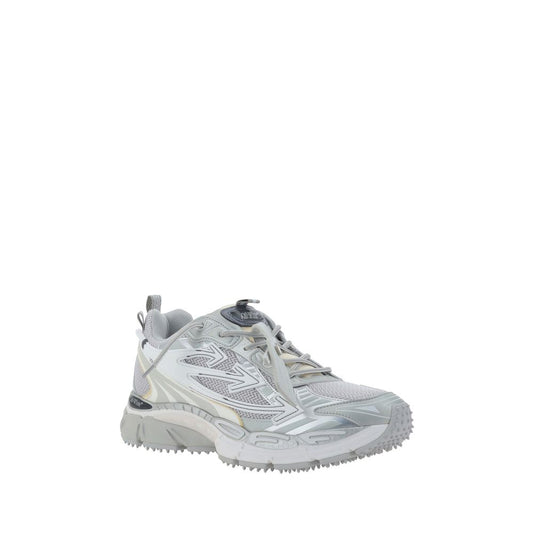 Off-White Gray Polyester Athletic Sneakers