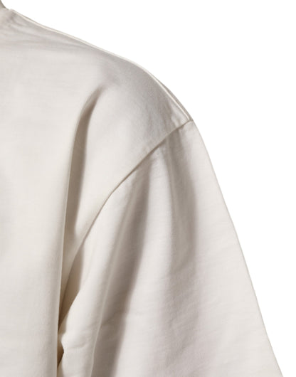Dolce & Gabbana White Cotton Logo Print Men Crewneck T-shirt