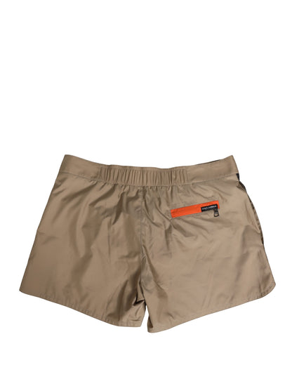 Dolce & Gabbana Brown Cotton Blend Mid Length Boxer Underwear