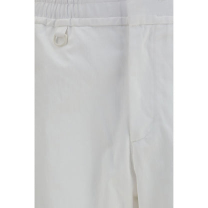 LAMINAR White Cotton Casual Pants
