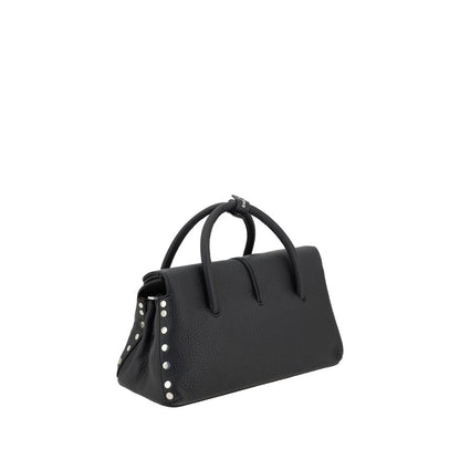 Zanellato Black Calf Leather Bos Taurus Shoulder Bag