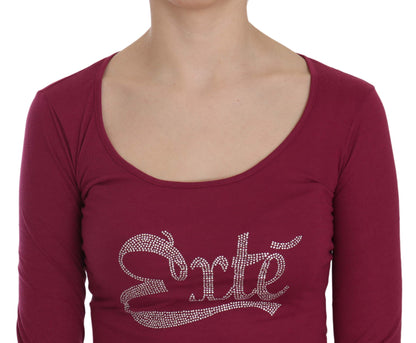 Exte Crystal Embellished Long Sleeve Casual Top