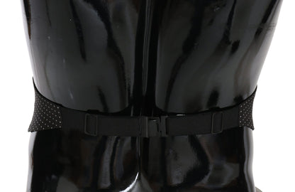 Dolce & Gabbana Black Dotted Waist Belt Silk Cummerbund