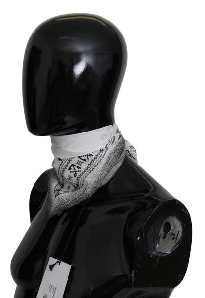 Costume National White Printed Bandana Cotton Scarf