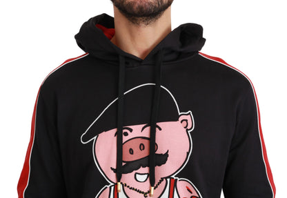 Dolce & Gabbana Black Pig of the Year Hooded Sweater