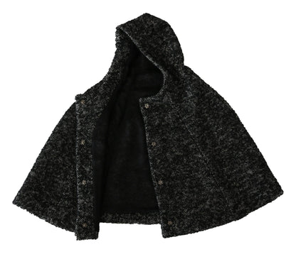 Dolce & Gabbana Gray Tweet Wool Kaftan Jacket Coat Top