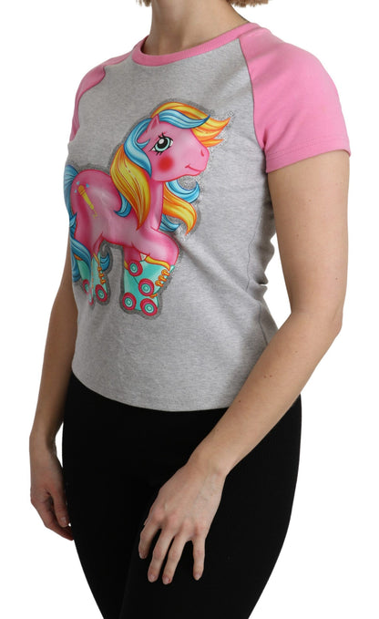 Moschino Gray and pink Cotton T-shirt My Little Pony Top