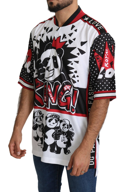 Dolce & Gabbana White King Panda Top Polyester Mens T-shirt