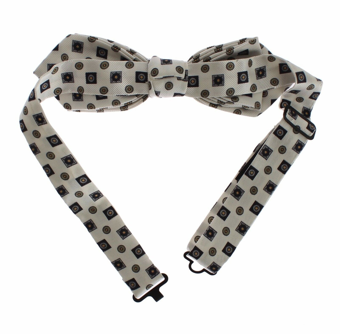 Dolce & Gabbana White Silk Bowtie Leather Men Belt Gift Box