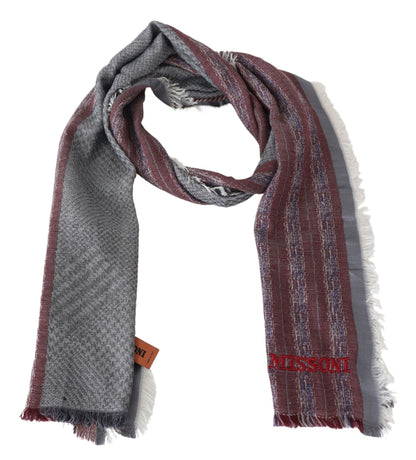 Missoni Multicolor Wool Striped Unisex Neck Wrap Shawl Scarf