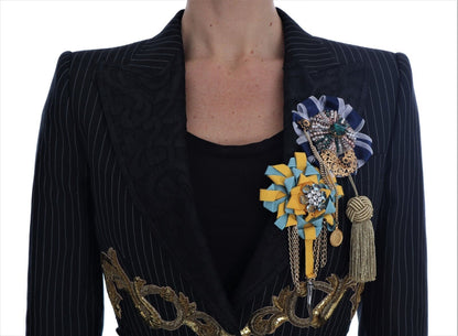 Dolce & Gabbana Black Crystal Fairy Tale Blazer Jacket