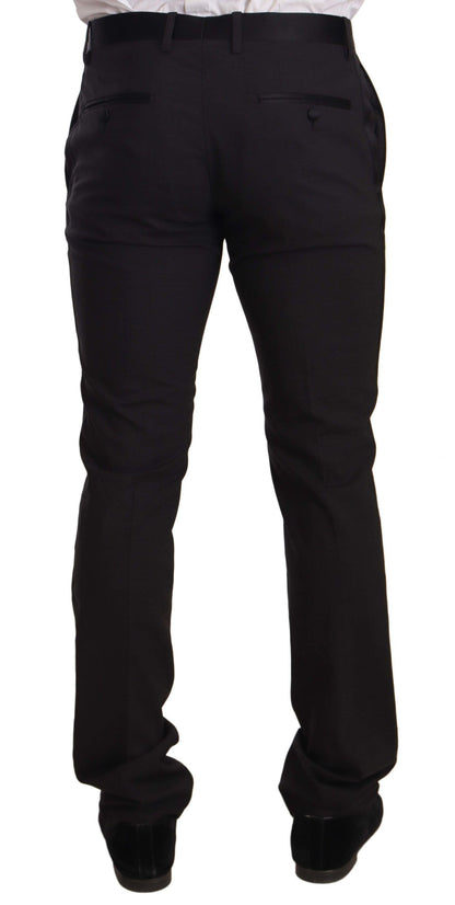 Dolce & Gabbana Blue Velvet Cotton Slim Fit Smoking Suit