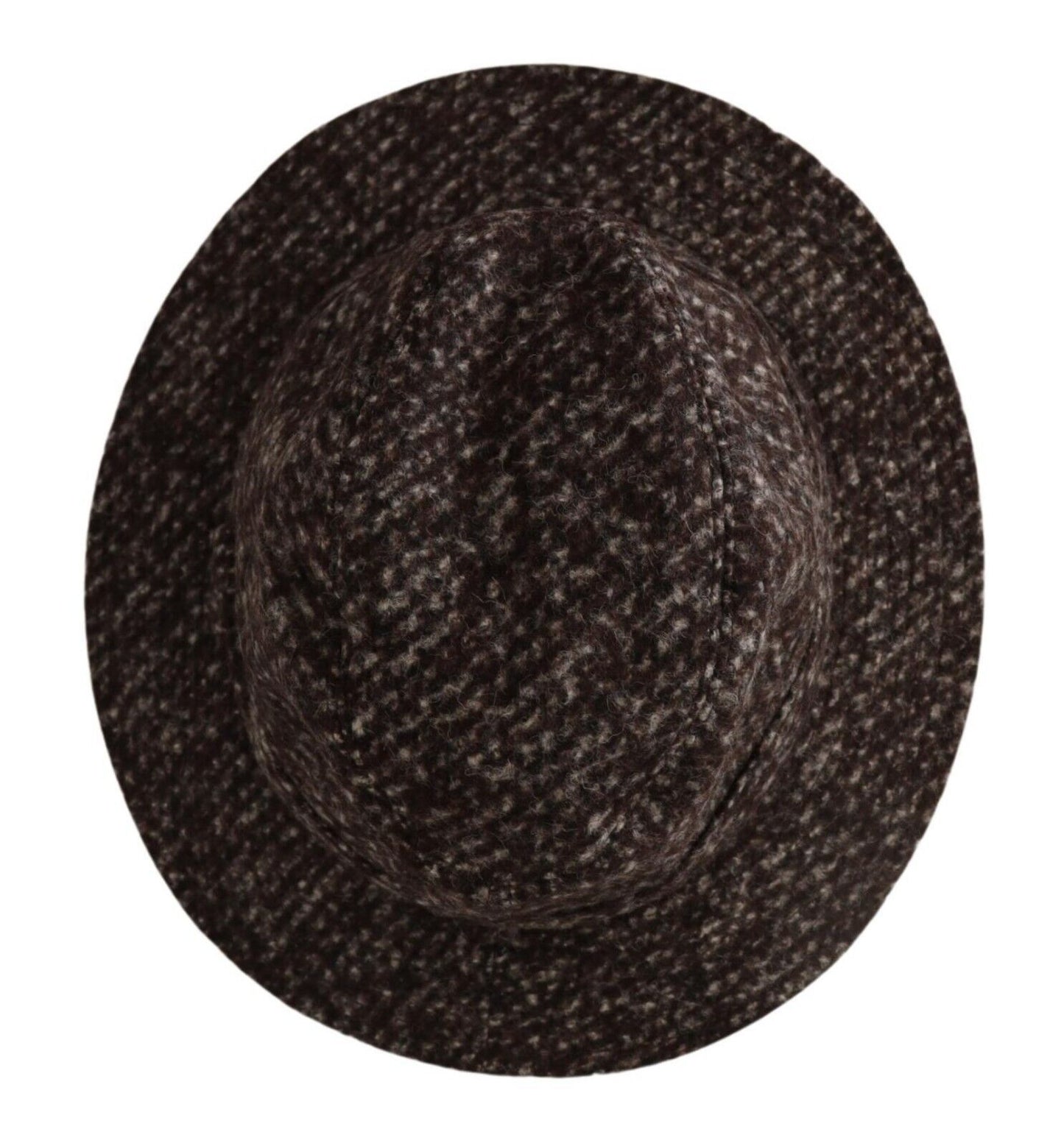 Dolce & Gabbana Gray Melange Blended Textured Tweed Hat
