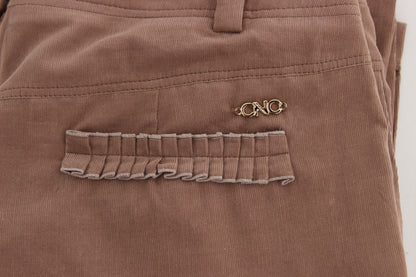 Costume National Brown Cropped Corduroys Pants