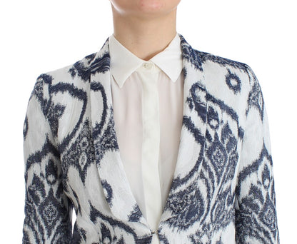 Christian Pellizzari Blue White Blazer Suit Jacket